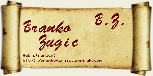 Branko Žugić vizit kartica